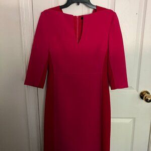 Hot Pink with red accent and beautiful neck line - business dress to impress
